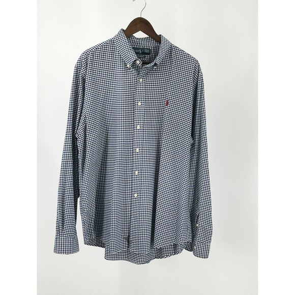 Ralph Lauren Other - Ralph Lauren Blue White Check Long Sleeve Button Down Shirt Cotton Men's XXL